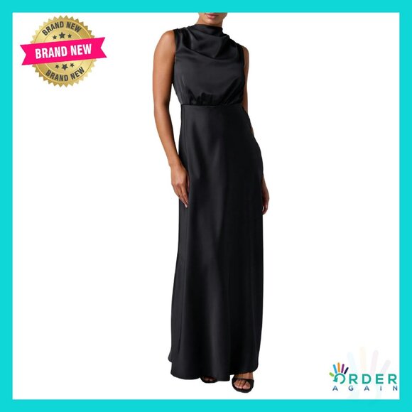 Satin Maxi Dress Elegant Chic Cocktail Evening Party Wear Back Cutout